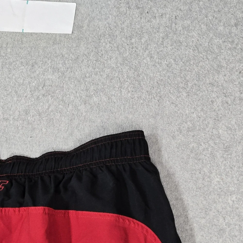 Nike Men Swimwear XXL Red Swim Trunks Logo Swoosh Embroidered